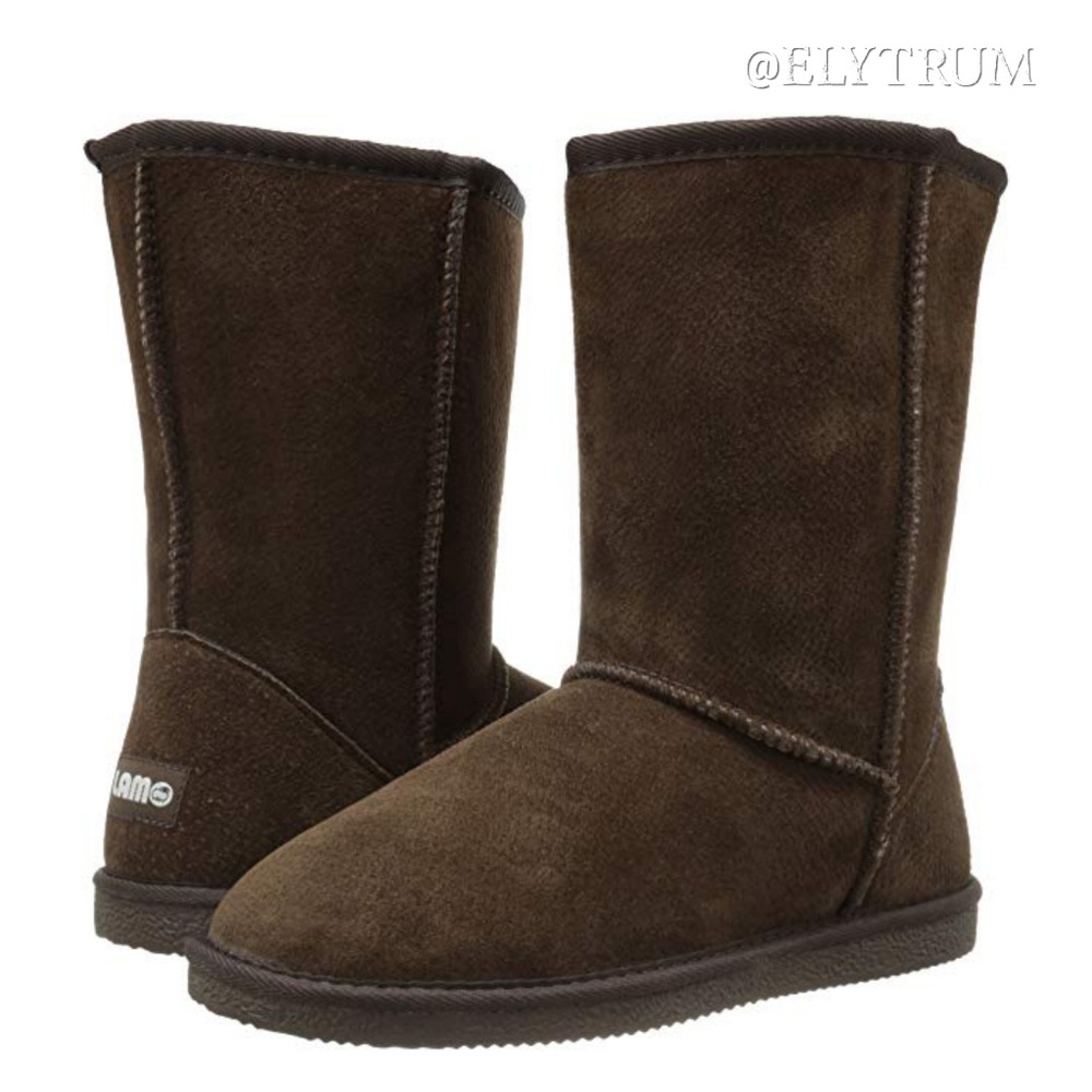 Lamo 9" tall chocolate suede boots